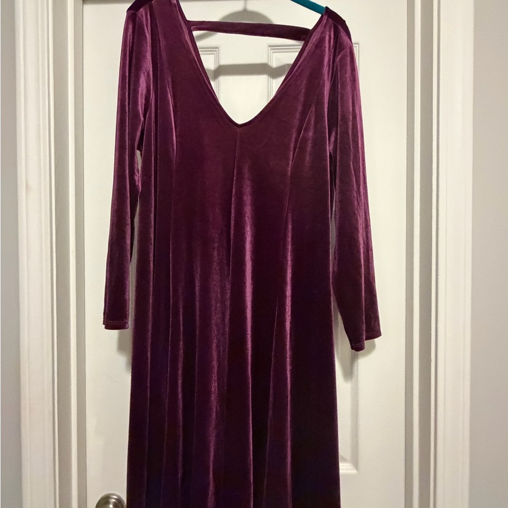 Elegant Purple/burgundy Velvet Dress